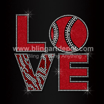 Love Iron On Rhinestone Baseball Transfer Glitter Vinyl Love Iron On Rhinestone Baseball Transfer Glitter Vinyl